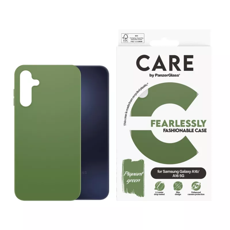 Capa PanzerGlass CARE by capa elegante verde Samsung Galaxy A16 A16 5G