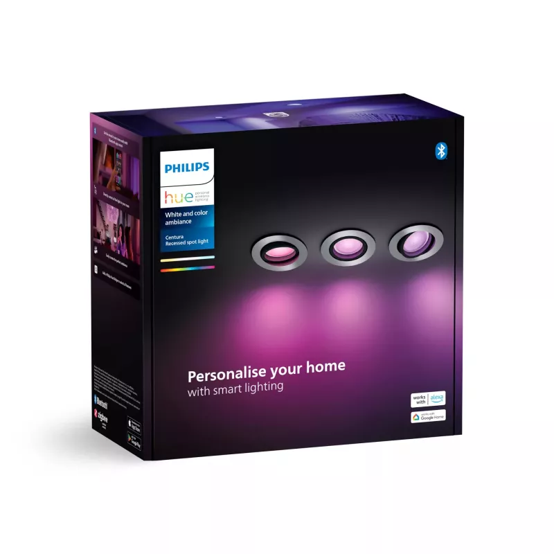 Philips Hue White and Colour Ambience 3-pack Centura focos embutidos