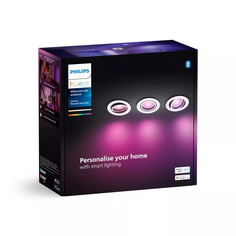 Philips Hue White and Colour Ambience 3-pack Centura focos embutidos