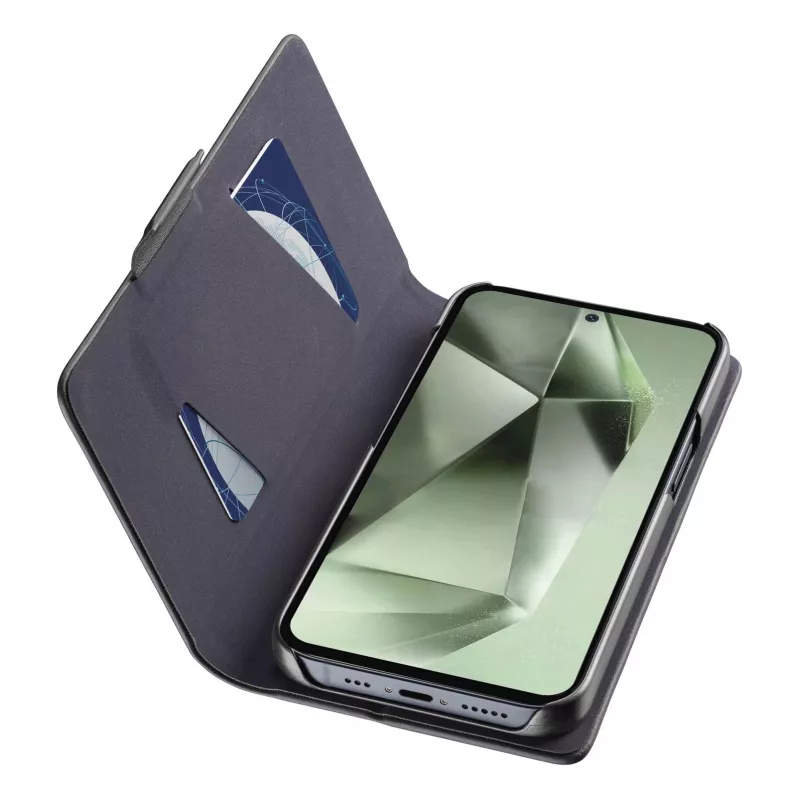 Capa tipo livro Cellularline Book Galaxy S24 FE com compartimento para cartões e fecho magnético