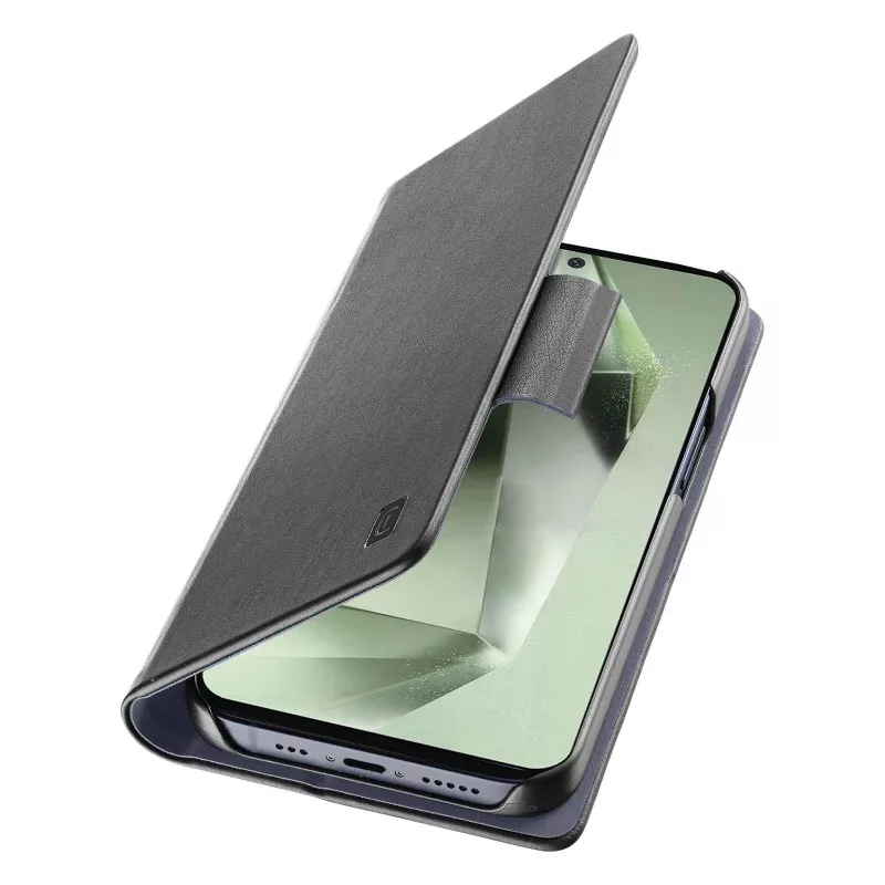 Capa tipo livro Cellularline Book Galaxy S24 FE com compartimento para cartões e fecho magnético