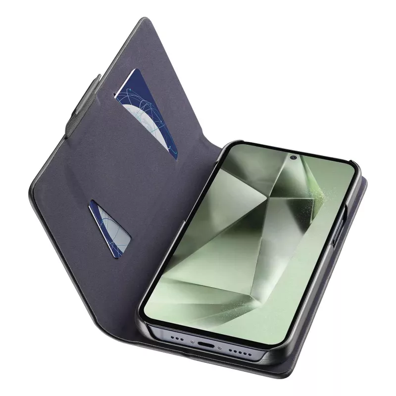 Capa tipo livro Cellularline Book Galaxy S24 FE com compartimento para cartões e fecho magnético