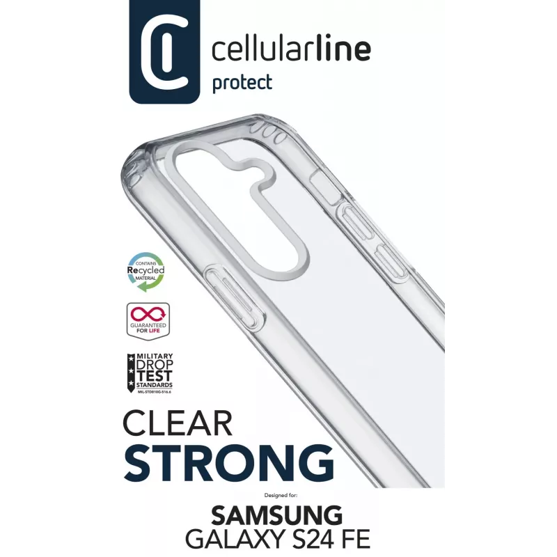 Capa Cellularline CLEARDUOGALS24FET Clear Strong para Samsung S24 FE, transparente