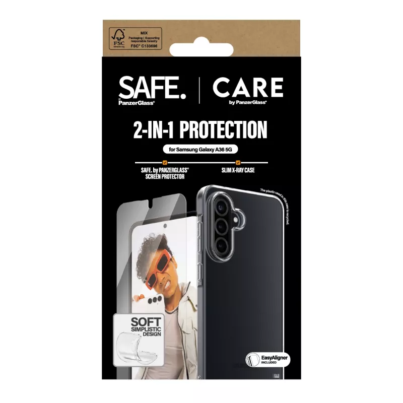 PanzerGlass CARE conjunto 2 em 1 para Samsung Galaxy A35 5G – proteção de ecrã e capa de proteção