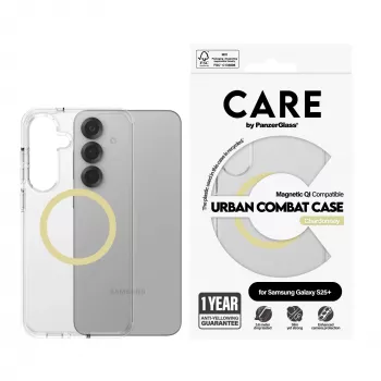 Capa PanzerGlass CARE Urban Combat transparente Chardonnay Qi Samsung Galaxy S25+