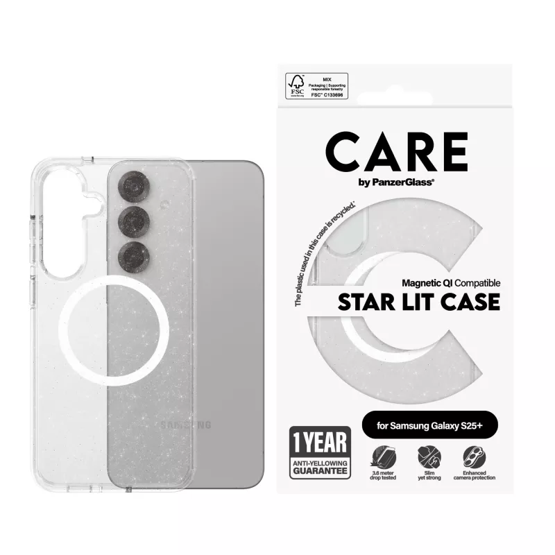 PanzerGlass CARE™ by ® Urban Combat Case Star Lit w. White Qi Compatível Samsung Galaxy S25+