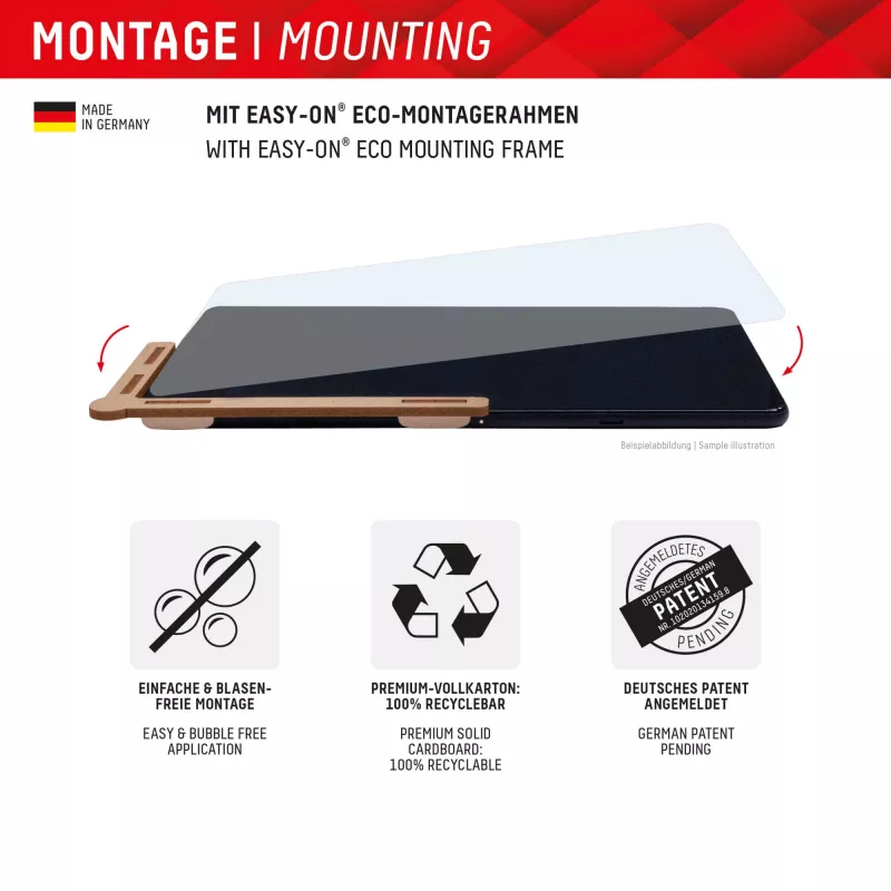 Película de proteção de ecrã Displex (9H) para Apple iPad mini 8,3'' (6.ª ger./7.ª ger. 2024), moldura de montagem Eco, resistente a riscos