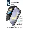 Cellularline Book Agenda 2 Case BOOKAG2GALS25K capa tipo livro para Samsung S25, preto