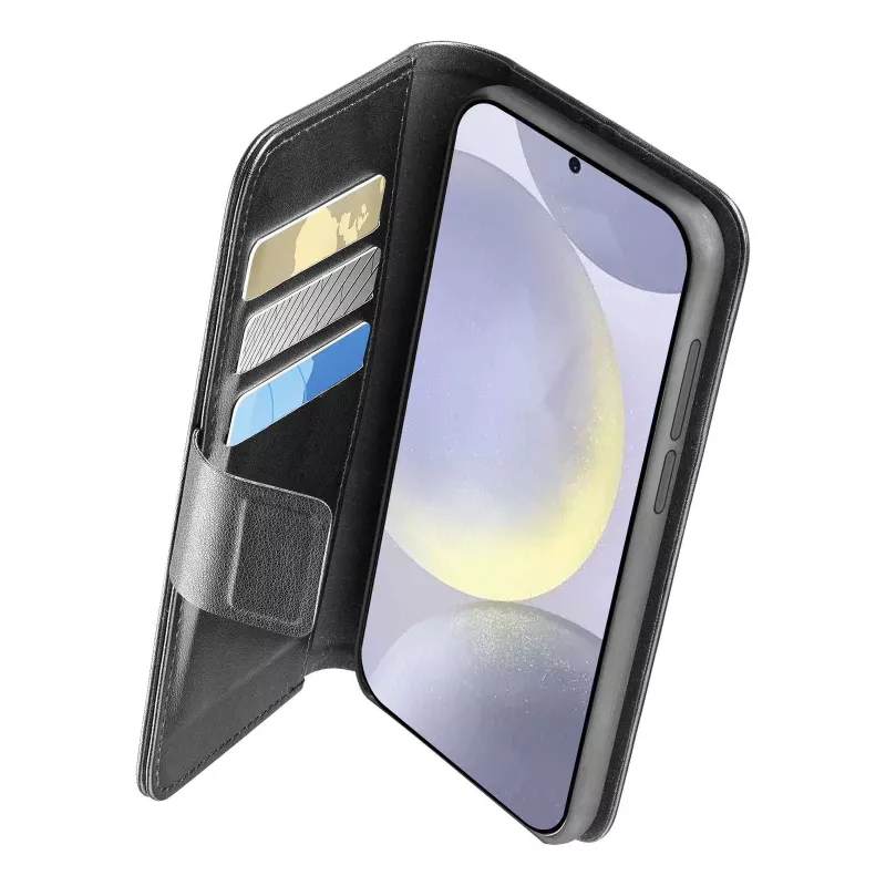 Cellularline Book Agenda 2 Case BOOKAG2GALS25K capa tipo livro para Samsung S25, preto