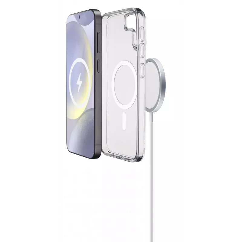Cellularline Gloss Mag – capa magnética para Galaxy S25 para carregar e fixar no carregador MagSafe