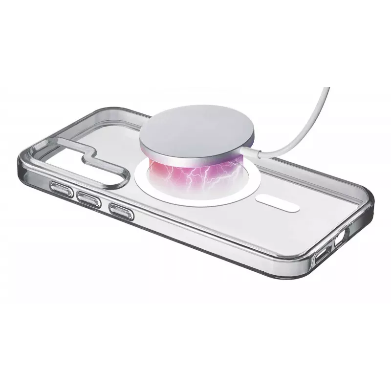 Cellularline Gloss Mag – capa magnética para Galaxy S25 para carregar e fixar no carregador MagSafe