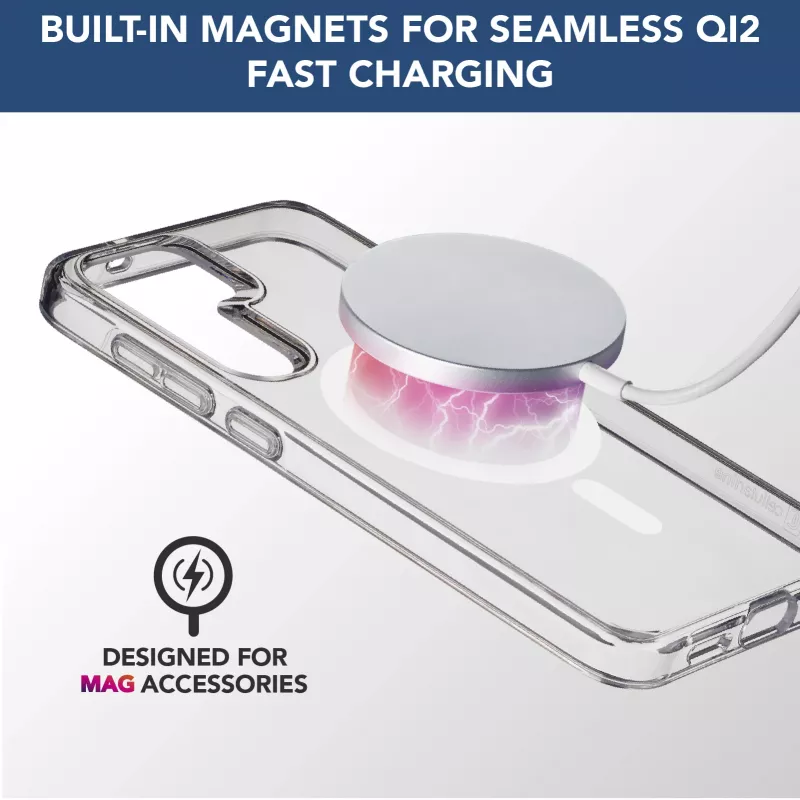 Cellularline Gloss Mag – capa magnética para Galaxy S25 para carregar e fixar no carregador MagSafe