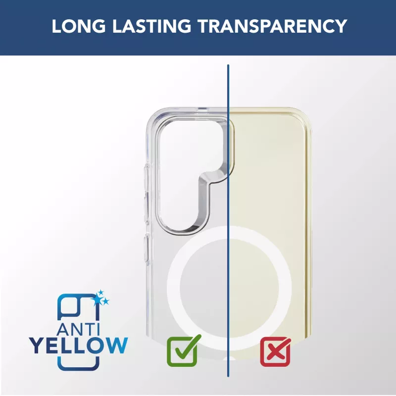 Cellularline Gloss Mag – capa magnética para Galaxy S25 para carregar e fixar no carregador MagSafe