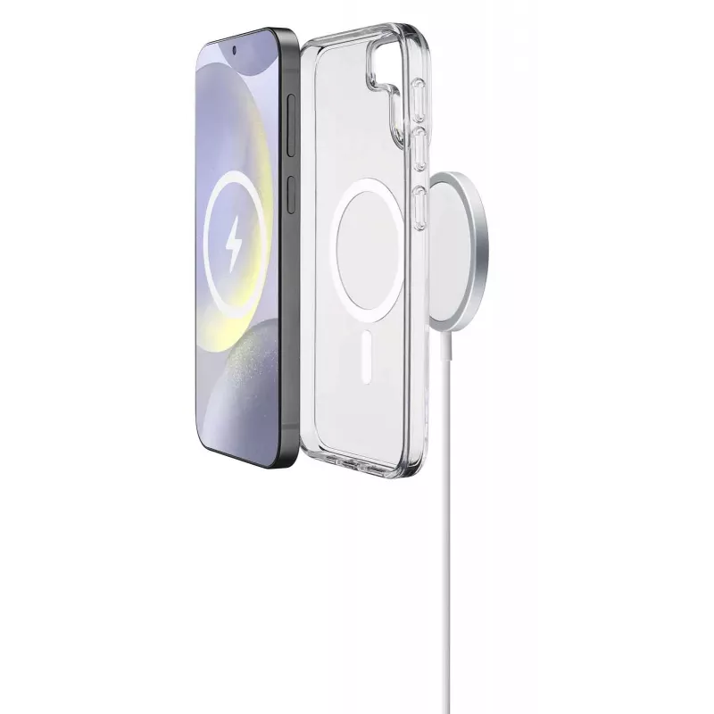 Cellularline Gloss Mag – capa magnética para Galaxy S25 para carregar e fixar no carregador MagSafe