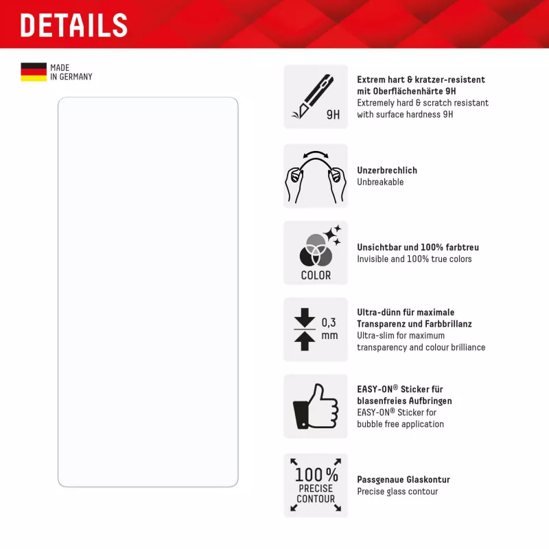 Displex Smart Glass (9H) para Samsung Galaxy S25 Ultra, autocolante de montagem, inquebrável
