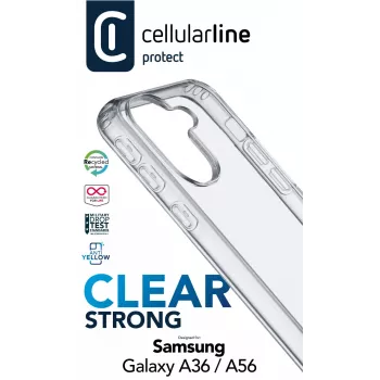 Cellularline Clear Protect - capa rígida com bordas de silicone para Galaxy A36/A56