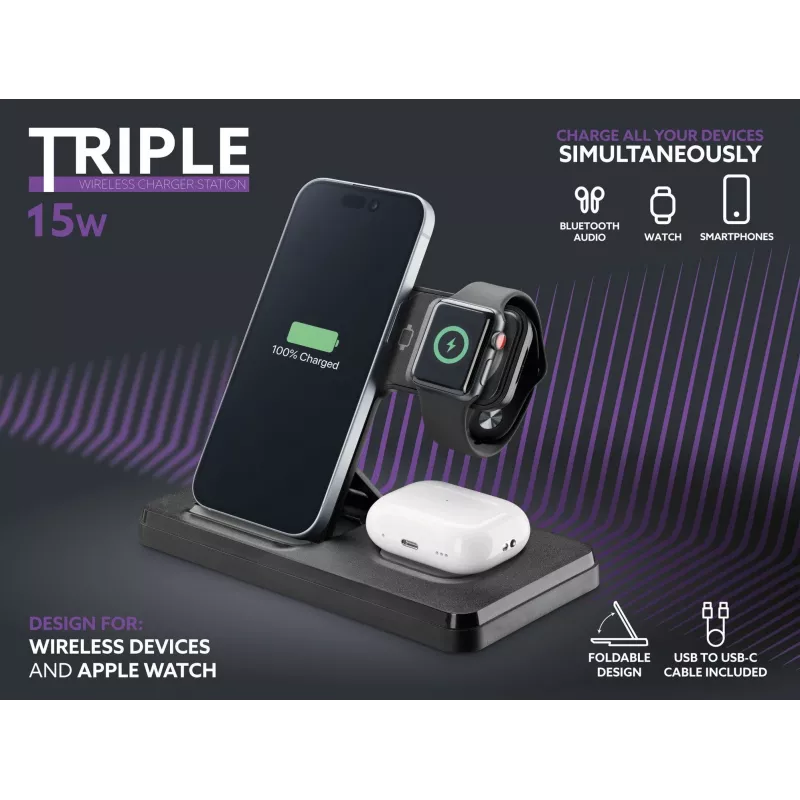 Tech Pop base de acoplagem para smartwatch/smartphone preto