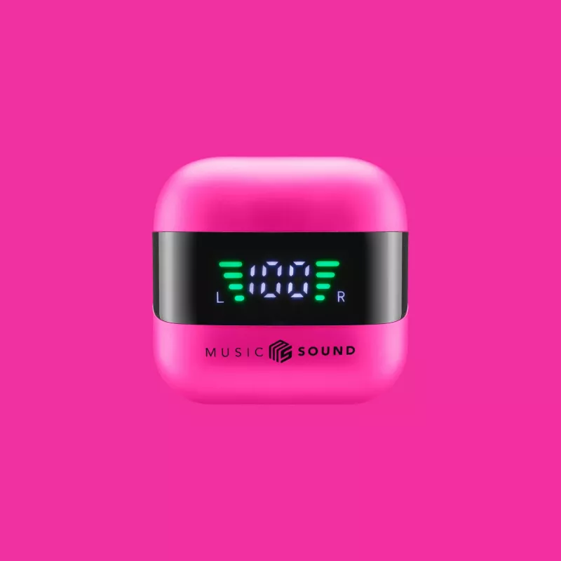 Music Sound SPARK auricolare TWS com ecrã LED, True Wireless Stereo (TWS), chamadas/música, 66 g, headset, rosa