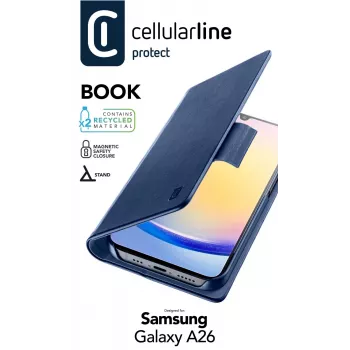 Capa tipo carteira Cellularline Galaxy A26 azul 16,8 cm