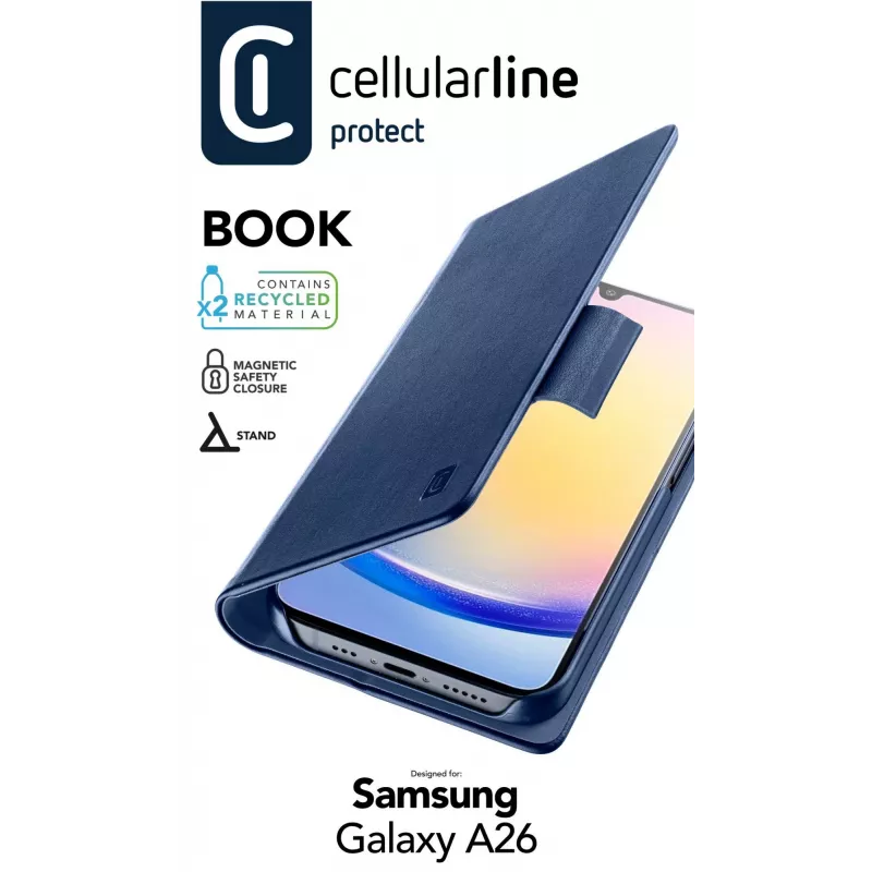 Capa tipo carteira Cellularline Galaxy A26 azul 16,8 cm