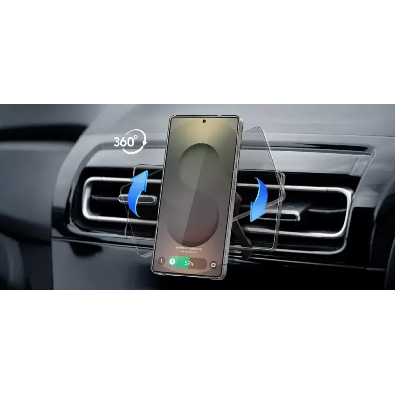 Carregador sem fios magnético para automóvel Samsung Qi2 GP-PWU025WIBBW — para smartphones (requer capa magnética), preto