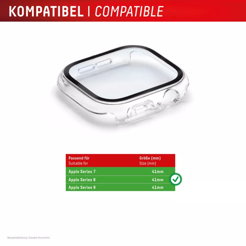Displex Full Body capa para Apple Watch Series 7/8/9 (41 mm), transparente