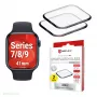 Vidro de proteção inquebrável de cobertura total Displex para Apple Watch 9/8/7 (41mm), pack de 2, ultrafino, sem moldura, Eco Montagem