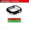 Vidro temperado Displex 10H para Apple Watch 9/8/7 (45 mm), capa de corpo inteiro, IP68, Snap-On, preto mate