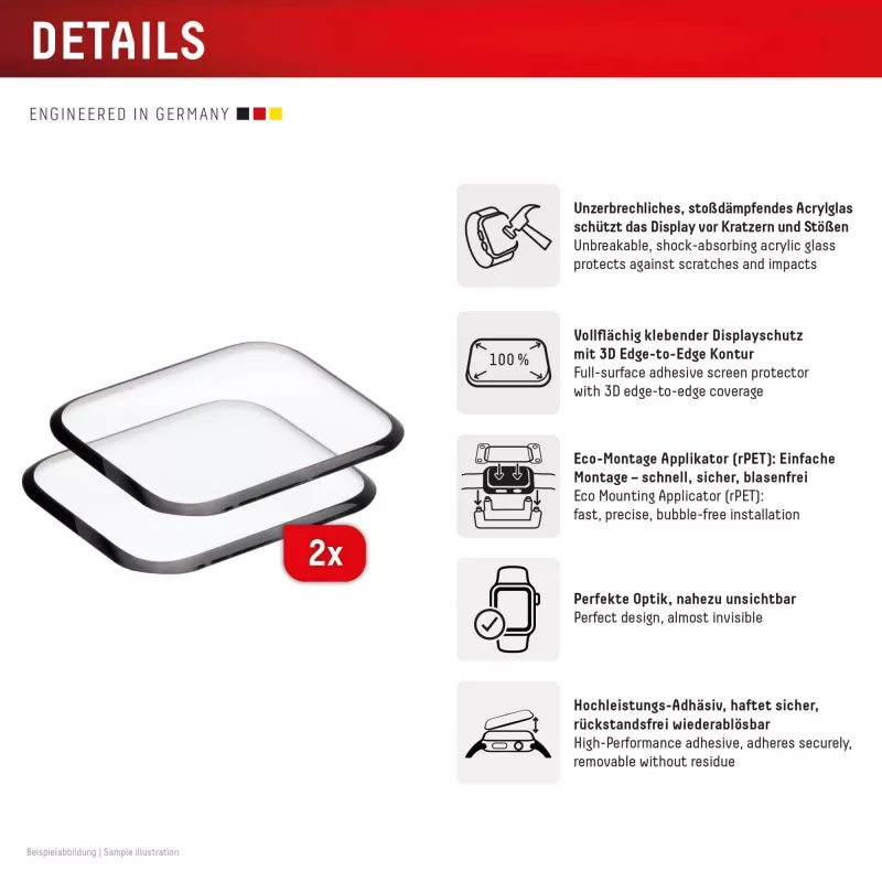 Displex 02144 Watch Glass FC protetor de ecrã para Apple Watch Series 10 (42 mm)