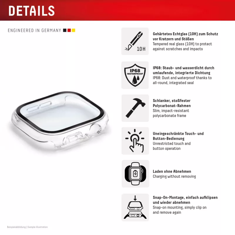 E.V.I Displex Full Body película de proteção de ecrã para Apple Watch Ultra (2/3) 49 mm, transparente