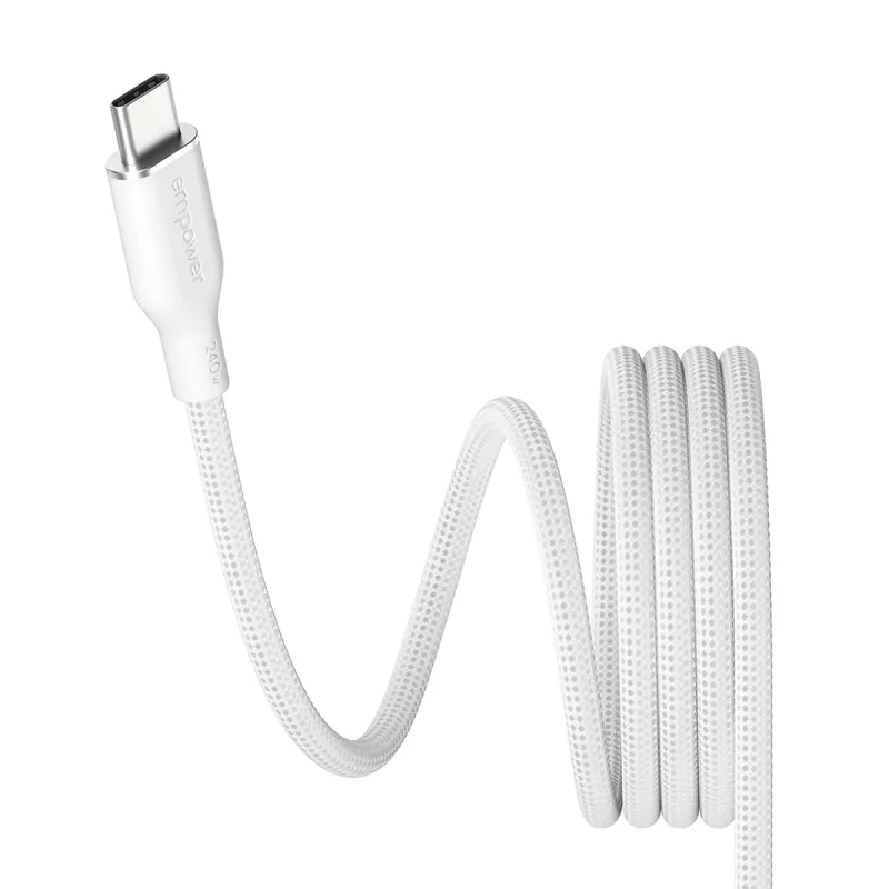 Cabo USB-C para USB-C PanzerGlass empower™ by ® Magnetic 240W | USB 2.0 | 1,5 m | Silver White