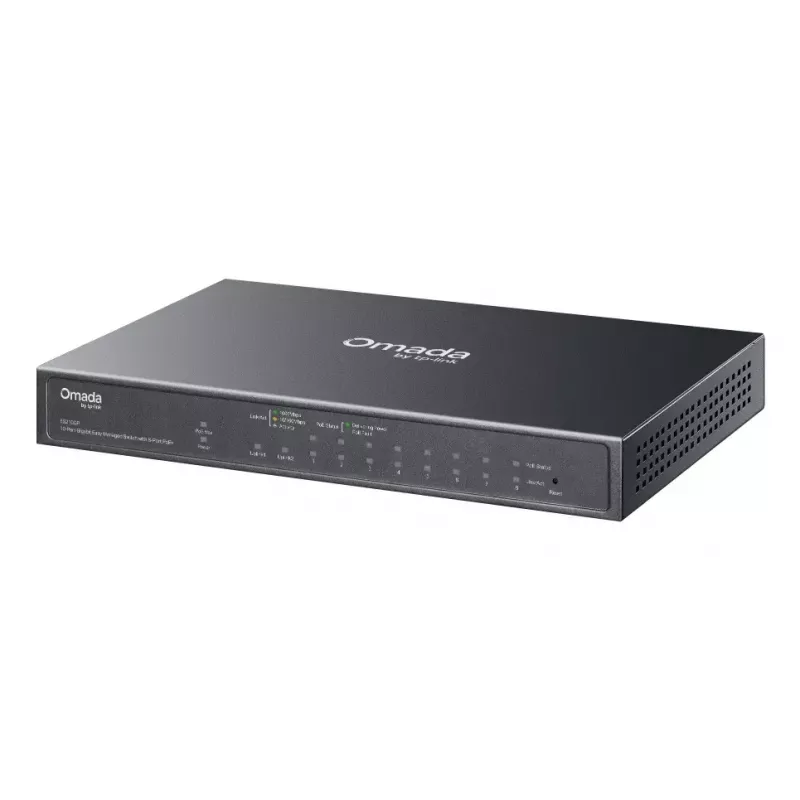 TP-Link Omada ES210GP Switch de rede Gerido L2 Gigabit Ethernet (10/100/1000) Power over Ethernet (PoE) Calha DIN Preto