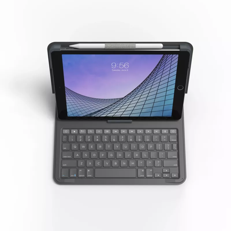 Teclado ZAGG Messenger Folio 2-Apple-iPad 10.2/10.5-Charcoal-Alemão