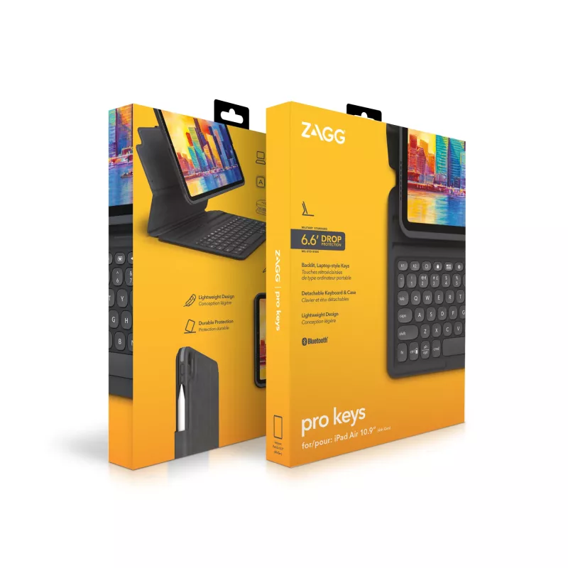 Teclado ZAGG Pro Keys-Apple-iPad 10.9-Preto/Cinzento-Alemão