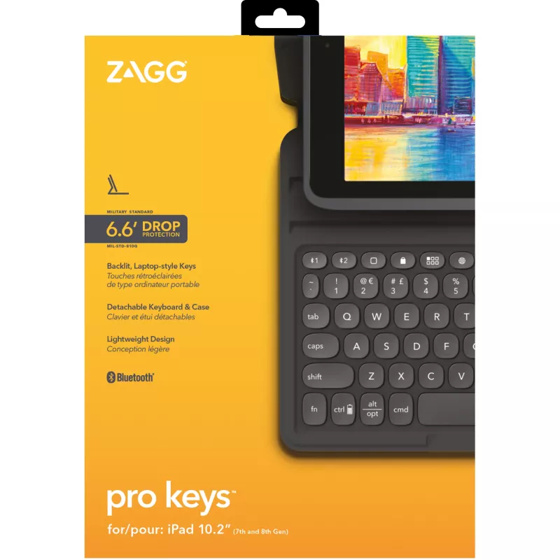 Teclado ZAGG Pro Keys Apple iPad 10.2 Preto/Cinzento Alemão