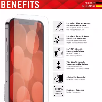 Película de proteção de ecrã Displex (10H) + Capa para Apple iPhone 11, autocolante de montagem, + Capa, vidro temperado, película protetora resistente a riscos
