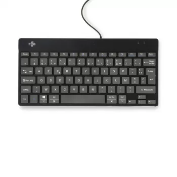 Teclado ergonómico R-Go Tools R-Go Compact Break, teclado compacto com software de pausas, AZERTY (FR), com fios, preto