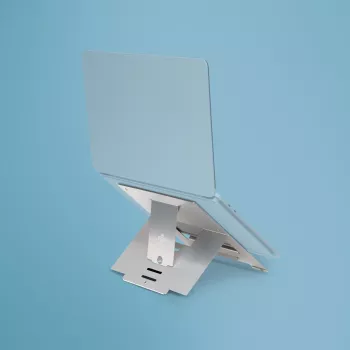 Suporte para portátil R-Go Tools R-Go Riser Flexible, suporte para portátil ajustável e dobrável, ergonómico, alumínio Hylite, prateado