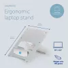 Suporte para portátil R-Go Tools R-Go Riser Flexible, suporte para portátil ajustável e dobrável, ergonómico, alumínio Hylite, prateado