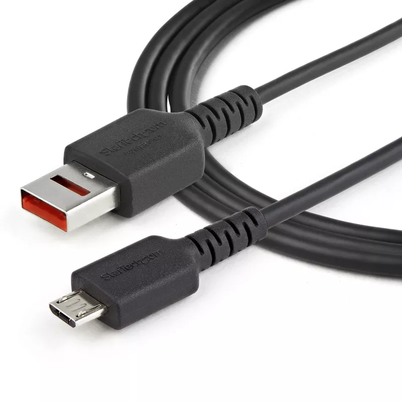 StarTech.com Cabo de carregamento seguro de 1m – USB-A para Micro-USB bloqueador de dados apenas carregamento – Cabo apenas de alimentação para telefone/tablet – Cabo adaptador de proteção USB bloqueador de dados
