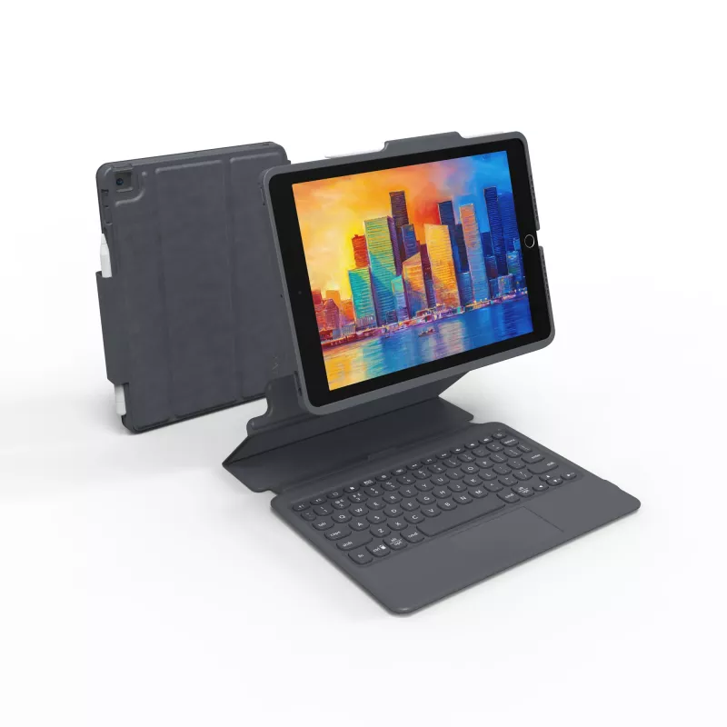 ZAGG Teclado Pro Keys with Trackpad-Apple-iPad 10.2-preto/cinzento-alemão