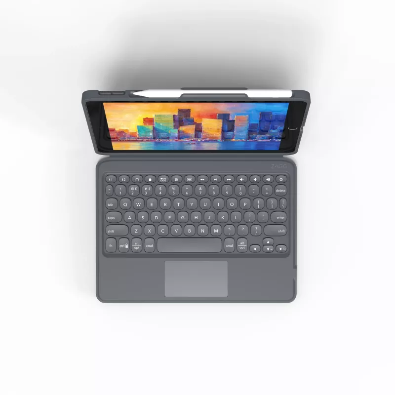ZAGG Teclado Pro Keys with Trackpad-Apple-iPad 10.2-preto/cinzento-alemão