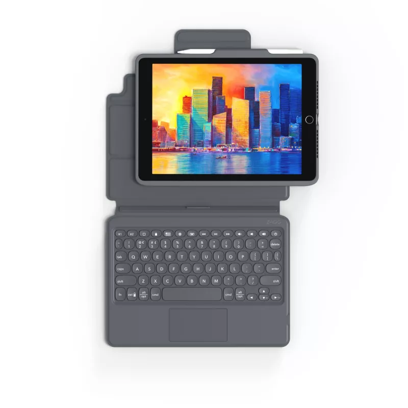 ZAGG Teclado Pro Keys with Trackpad-Apple-iPad 10.2-preto/cinzento-alemão