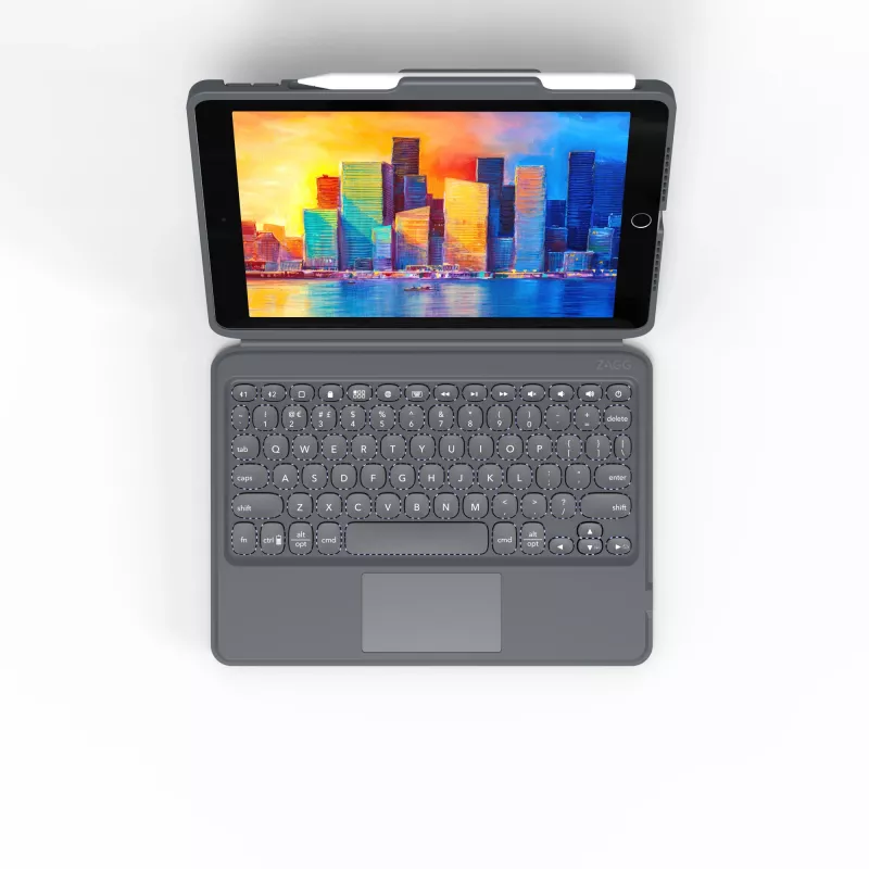 ZAGG Teclado Pro Keys with Trackpad-Apple-iPad 10.2-preto/cinzento-alemão