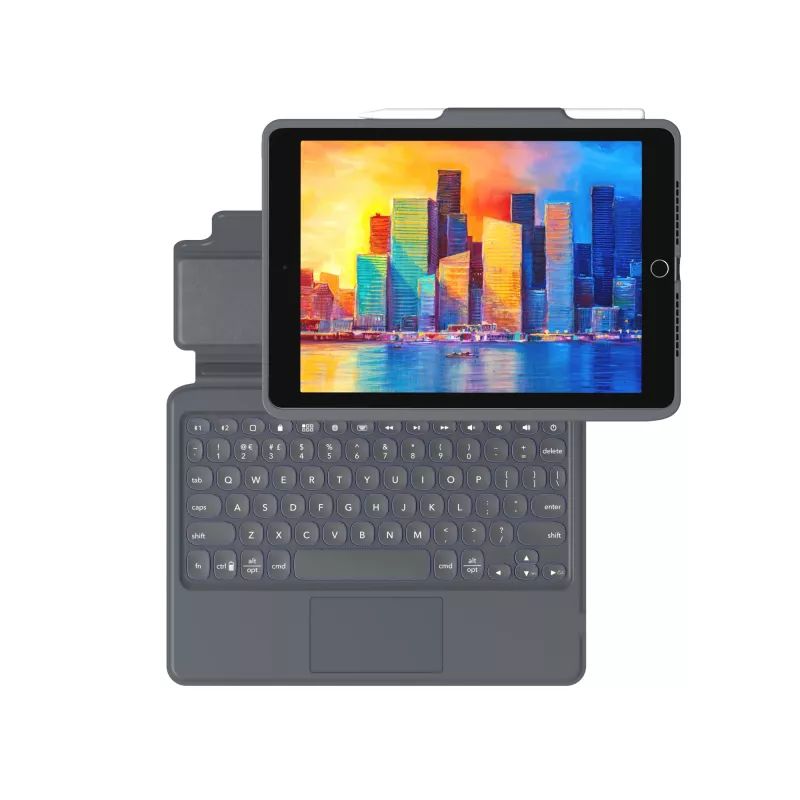 ZAGG Teclado Pro Keys with Trackpad-Apple-iPad 10.2-preto/cinzento-alemão