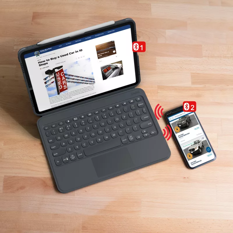 ZAGG Teclado Pro Keys with Trackpad-Apple-iPad 10.2-preto/cinzento-alemão