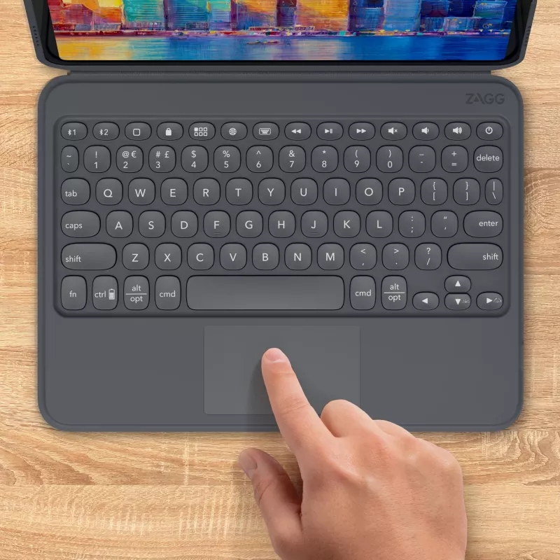 ZAGG Teclado Pro Keys with Trackpad-Apple-iPad 10.2-preto/cinzento-alemão