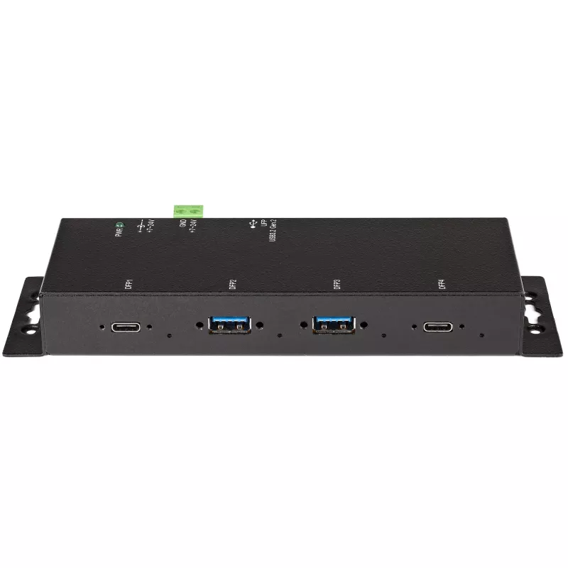 StarTech.com Hub USB-C de 4 portas 10 Gbit/s – Hub USB-C industrial em metal – 2x USB-C e 2x USB-A – Proteção contra sobretensões ESD – Anfitrião USB-C ou USB-A – Hub USB 3.2 Gen 2 Type-C autónomo e montável