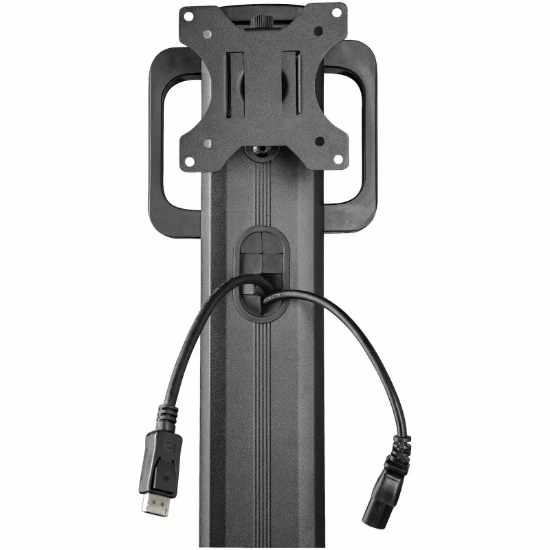 StarTech.com Carrinho Móvel para Workstation com Suporte para Monitor, Suporte para CPU/PC, Bandeja para Teclado – Carrinho Ergonómico de Altura Ajustável para Computador de Secretária – Estação de Trabalho Móvel com Rodas