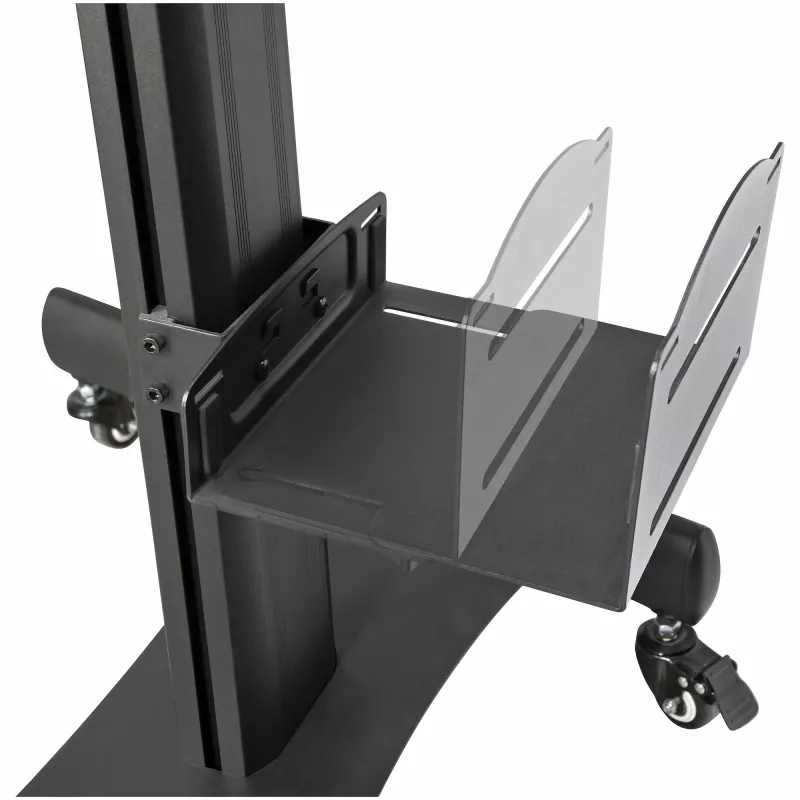 StarTech.com Carrinho Móvel para Workstation com Suporte para Monitor, Suporte para CPU/PC, Bandeja para Teclado – Carrinho Ergonómico de Altura Ajustável para Computador de Secretária – Estação de Trabalho Móvel com Rodas